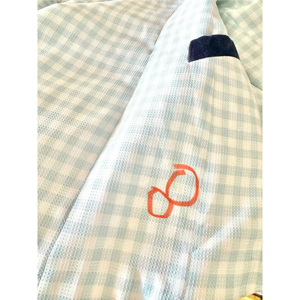 Vintage 60s Men's Blue Gingham Checkered Blazer with Bow Tie Size 38 Short
